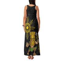 Hawaii and Philippines Together Family Matching Tank Maxi Dress and Hawaiian Shirt Warrior Tiki Mask and Filipino Sun Polynesian Style