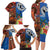 Fiji and Australia Together Family Matching Long Sleeve Bodycon Dress and Hawaiian Shirt Fijian Tapa Plants with Kangaroo and Aboriginal - Polynesian Pride