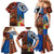Fiji and Australia Together Family Matching Mermaid Dress and Hawaiian Shirt Fijian Tapa Plants with Kangaroo and Aboriginal - Polynesian Pride