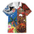 Fiji and Australia Together Family Matching Tank Maxi Dress and Hawaiian Shirt Fijian Tapa Plants with Kangaroo and Aboriginal - Polynesian Pride