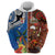 Fiji and Australia Together Hoodie Fijian Tapa Plants with Kangaroo and Aboriginal - Polynesian Pride