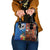 Fiji and Australia Together Shoulder Handbag Fijian Tapa Plants with Kangaroo and Aboriginal - Polynesian Pride