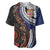 Fiji and Australia Together Baseball Jersey Kangaroo Aboriginal with Tribal Tapa Hibiscus Half Style - Polynesian Pride