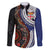 Fiji and Australia Together Family Matching Long Sleeve Bodycon Dress and Hawaiian Shirt Kangaroo Aboriginal with Tribal Tapa Hibiscus Half Style - Polynesian Pride