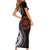 Fiji and Australia Together Short Sleeve Bodycon Dress Kangaroo Aboriginal with Tribal Tapa Hibiscus Half Style - Polynesian Pride