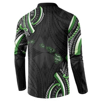 Traditional Art Hawaiian Kakau Tattoos Button Sweatshirt Green Color - Polynesian Pride