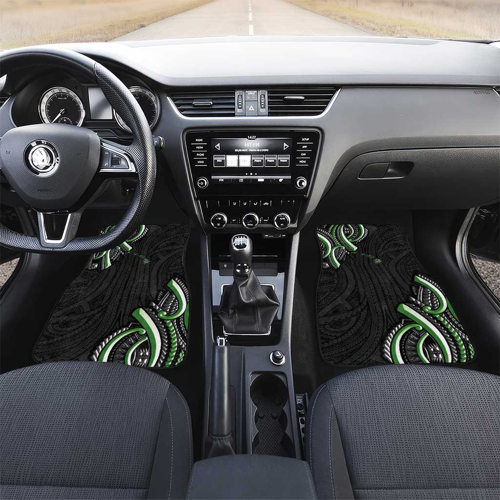 Traditional Art Hawaiian Kakau Tattoos Car Mats Green Color - Polynesian Pride