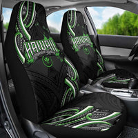 Traditional Art Hawaiian Kakau Tattoos Car Seat Cover Green Color - Polynesian Pride