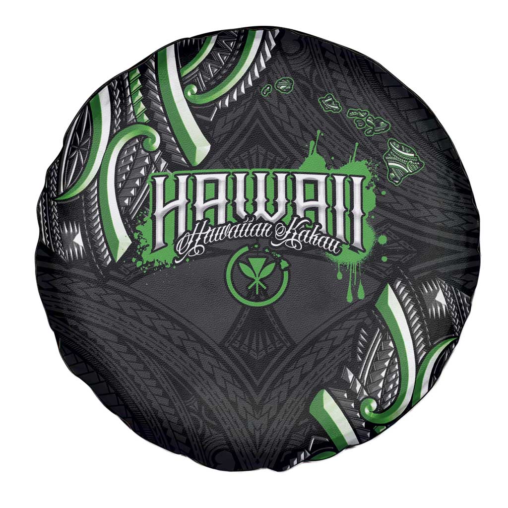 Traditional Art Hawaiian Kakau Tattoos Spare Tire Cover Green Color - Polynesian Pride