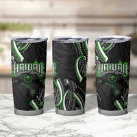Traditional Art Hawaiian Kakau Tattoos Tumbler Cup Green Color - Polynesian Pride