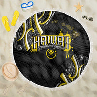 Traditional Art Hawaiian Kakau Tattoos Beach Blanket Yellow Color - Polynesian Pride