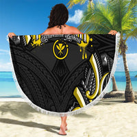 Traditional Art Hawaiian Kakau Tattoos Beach Blanket Yellow Color - Polynesian Pride