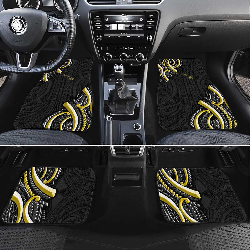 Traditional Art Hawaiian Kakau Tattoos Car Mats Yellow Color - Polynesian Pride