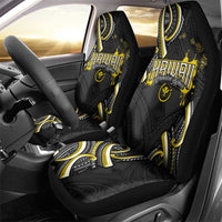 Traditional Art Hawaiian Kakau Tattoos Car Seat Cover Yellow Color - Polynesian Pride
