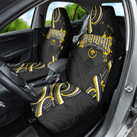 Traditional Art Hawaiian Kakau Tattoos Car Seat Cover Yellow Color - Polynesian Pride