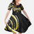 Traditional Art Hawaiian Kakau Tattoos Family Matching Long Sleeve Bodycon Dress and Hawaiian Shirt Yellow Color - Polynesian Pride