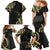 Traditional Art Hawaiian Kakau Tattoos Family Matching Mermaid Dress and Hawaiian Shirt Yellow Color - Polynesian Pride