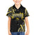 Traditional Art Hawaiian Kakau Tattoos Family Matching Short Sleeve Bodycon Dress and Hawaiian Shirt Yellow Color - Polynesian Pride