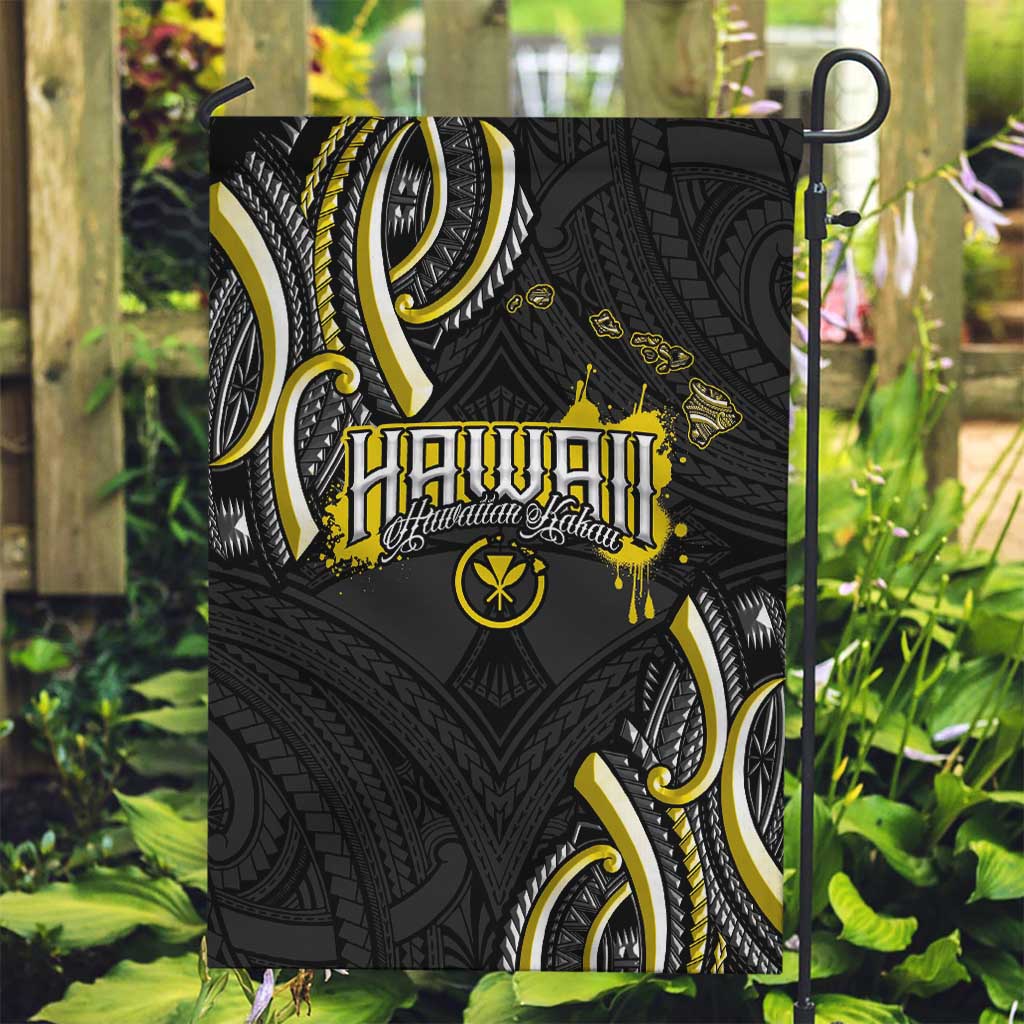 Traditional Art Hawaiian Kakau Tattoos Garden Flag Yellow Color - Polynesian Pride