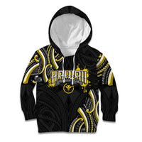 Traditional Art Hawaiian Kakau Tattoos Kid Hoodie Yellow Color - Polynesian Pride