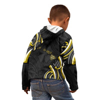 Traditional Art Hawaiian Kakau Tattoos Kid Hoodie Yellow Color - Polynesian Pride