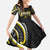 Traditional Art Hawaiian Kakau Tattoos Kid Short Sleeve Dress Yellow Color - Polynesian Pride
