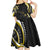 Traditional Art Hawaiian Kakau Tattoos Kid Short Sleeve Dress Yellow Color - Polynesian Pride
