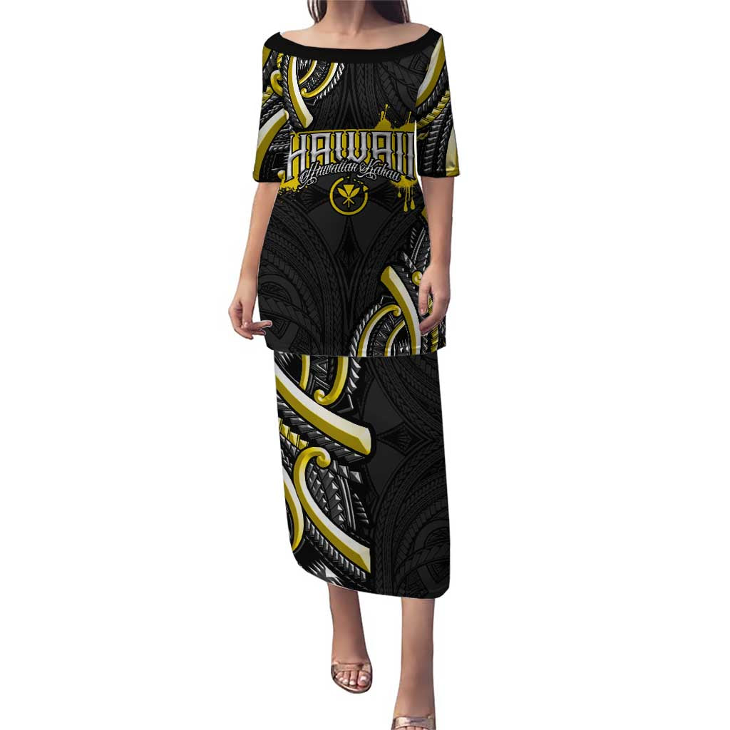 Traditional Art Hawaiian Kakau Tattoos Puletasi Yellow Color - Polynesian Pride