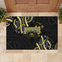 Traditional Art Hawaiian Kakau Tattoos Rubber Doormat Yellow Color - Polynesian Pride