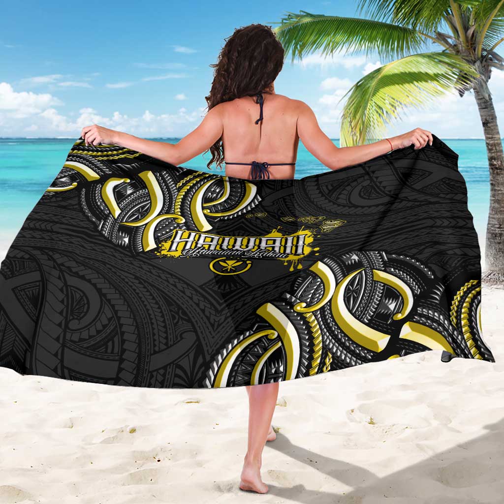 Traditional Art Hawaiian Kakau Tattoos Sarong Yellow Color - Polynesian Pride