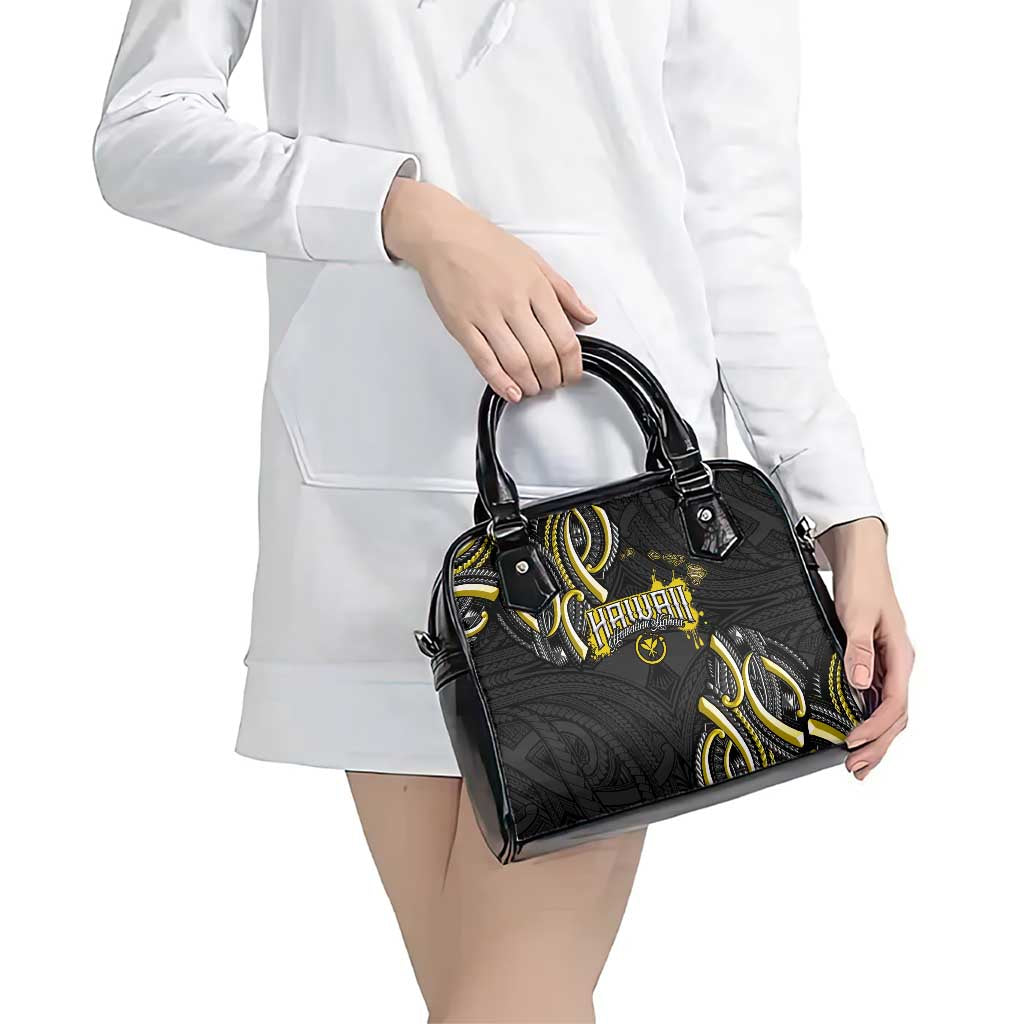 Traditional Art Hawaiian Kakau Tattoos Shoulder Handbag Yellow Color - Polynesian Pride