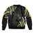 Traditional Art Hawaiian Kakau Tattoos Sleeve Zip Bomber Jacket Yellow Color - Polynesian Pride