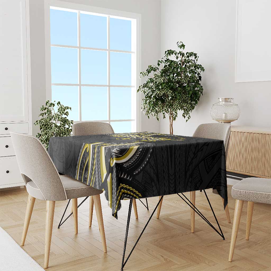 Traditional Art Hawaiian Kakau Tattoos Tablecloth Yellow Color - Polynesian Pride