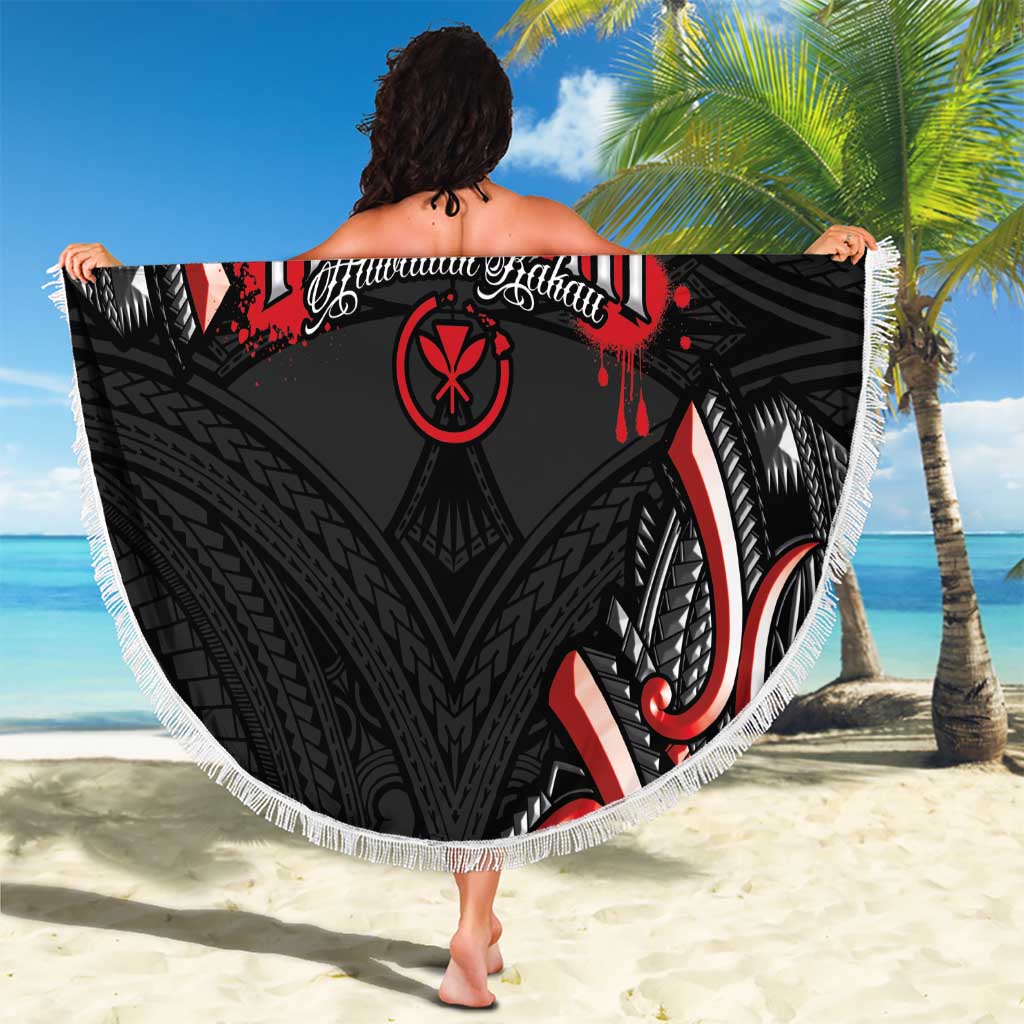 Traditional Art Hawaiian Kakau Tattoos Beach Blanket Red Color - Polynesian Pride