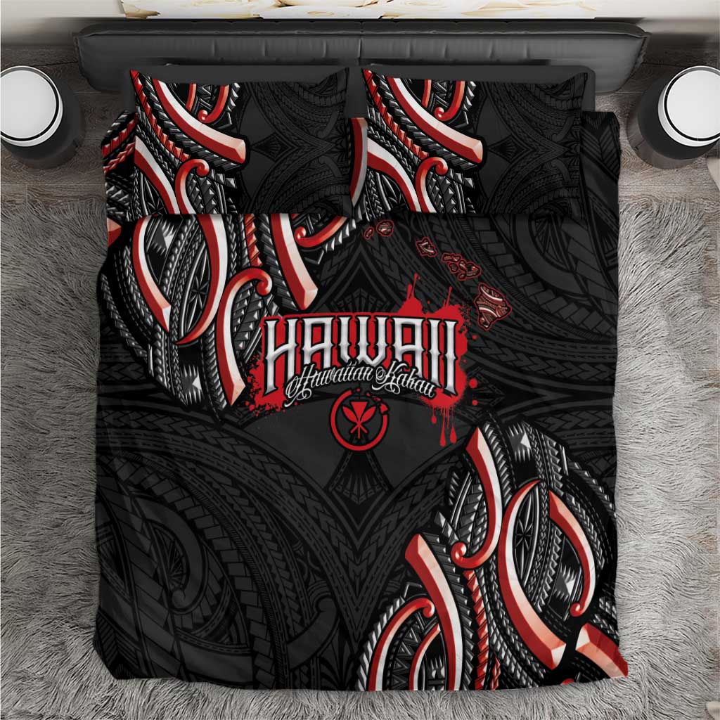 Traditional Art Hawaiian Kakau Tattoos Bedding Set Red Color - Polynesian Pride