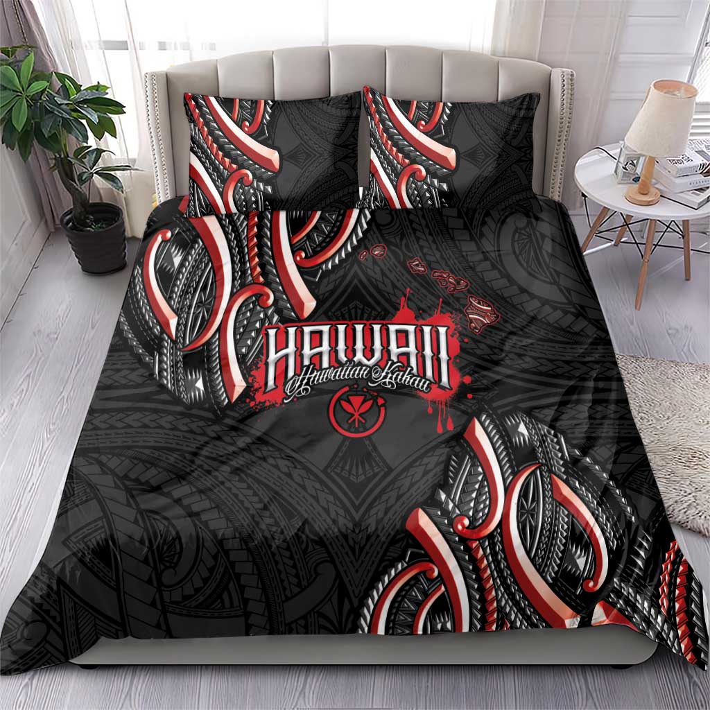 Traditional Art Hawaiian Kakau Tattoos Bedding Set Red Color - Polynesian Pride