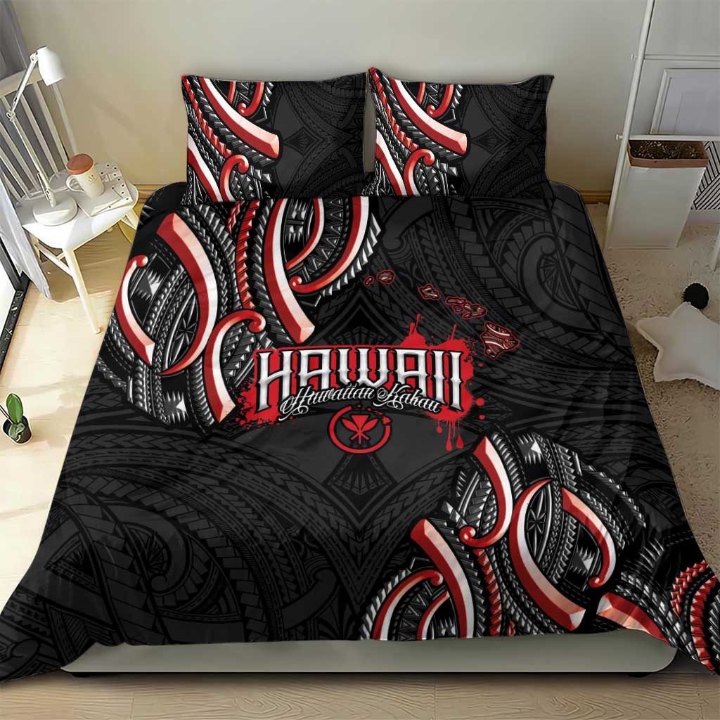 Traditional Art Hawaiian Kakau Tattoos Bedding Set Red Color - Polynesian Pride
