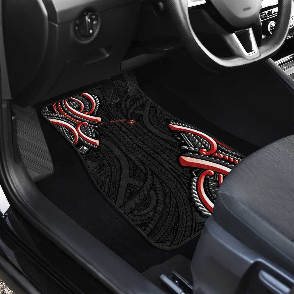 Traditional Art Hawaiian Kakau Tattoos Car Mats Red Color - Polynesian Pride