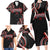 Traditional Art Hawaiian Kakau Tattoos Family Matching Long Sleeve Bodycon Dress and Hawaiian Shirt Red Color - Polynesian Pride