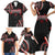 Traditional Art Hawaiian Kakau Tattoos Family Matching Short Sleeve Bodycon Dress and Hawaiian Shirt Red Color - Polynesian Pride
