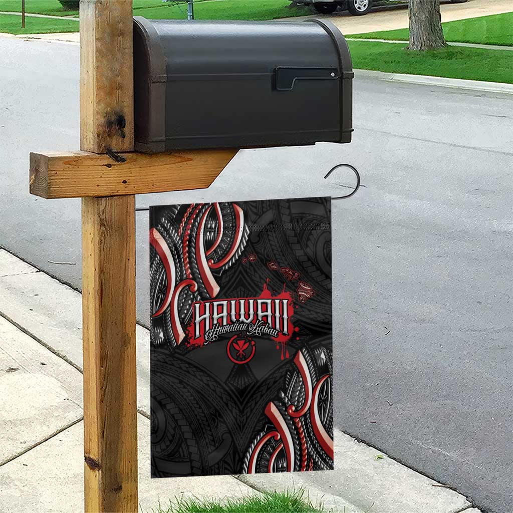 Traditional Art Hawaiian Kakau Tattoos Garden Flag Red Color - Polynesian Pride