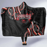 Traditional Art Hawaiian Kakau Tattoos Hooded Blanket Red Color - Polynesian Pride