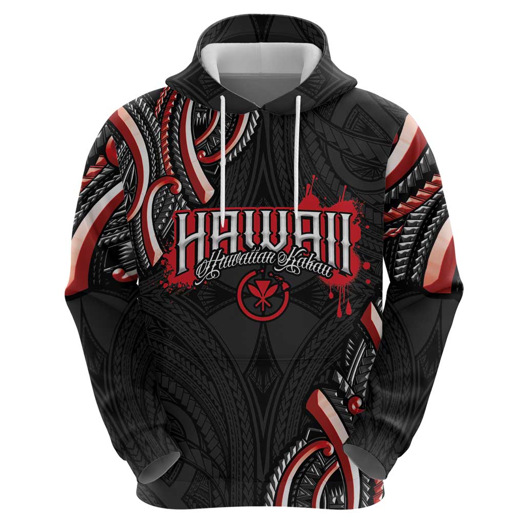 Traditional Art Hawaiian Kakau Tattoos Hoodie Red Color - Polynesian Pride