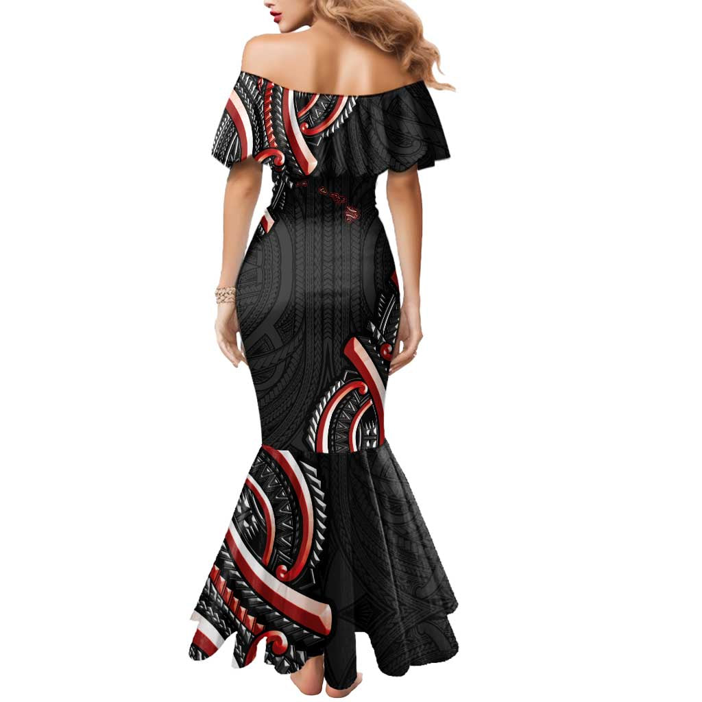 Traditional Art Hawaiian Kakau Tattoos Mermaid Dress Red Color LT03 - Polynesian Pride