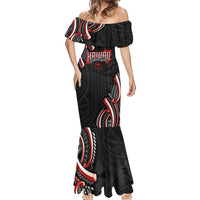 Traditional Art Hawaiian Kakau Tattoos Mermaid Dress Red Color LT03 - Polynesian Pride