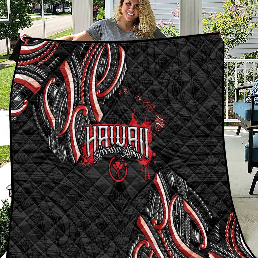 Traditional Art Hawaiian Kakau Tattoos Quilt Red Color - Polynesian Pride