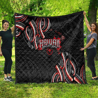 Traditional Art Hawaiian Kakau Tattoos Quilt Red Color - Polynesian Pride