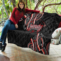 Traditional Art Hawaiian Kakau Tattoos Quilt Red Color - Polynesian Pride