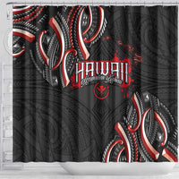 Traditional Art Hawaiian Kakau Tattoos Shower Curtain Red Color - Polynesian Pride