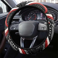 Traditional Art Hawaiian Kakau Tattoos Steering Wheel Cover Red Color - Polynesian Pride